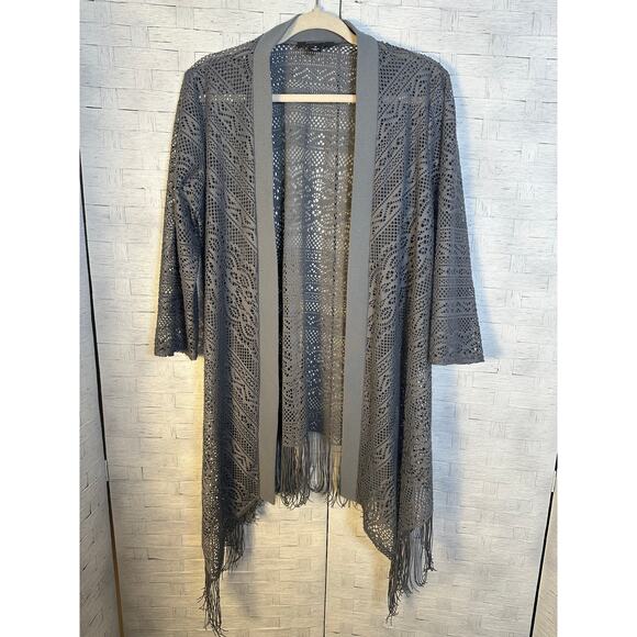 R&M Richard women’s lace cardigan gray Tass cover-up Whimsigoth romantic fairy  - Picture 1 of 8